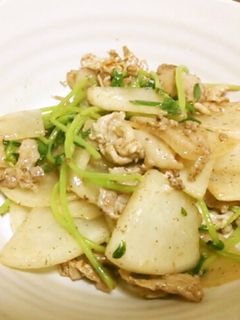 ☆大根・豚肉・豆苗マヨ炒め☆-レシピのメイン写真
