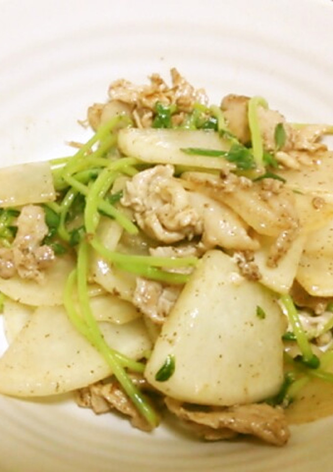 ☆大根・豚肉・豆苗マヨ炒め☆-レシピのメイン写真
