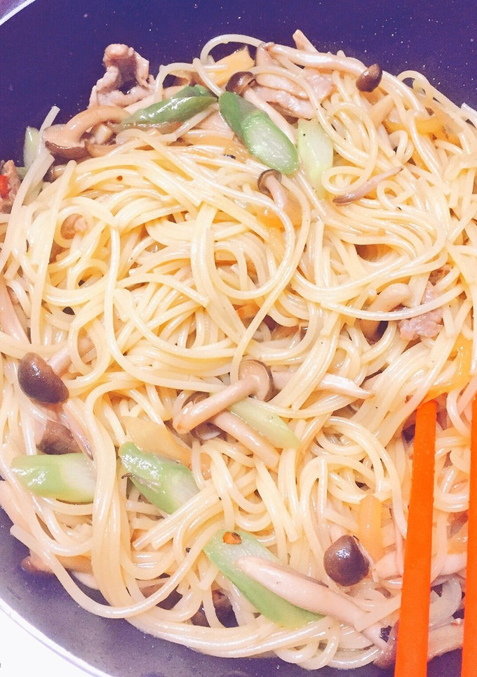 【簡単手抜き】生姜焼き風パスタ【麺つゆ】-レシピのメイン写真