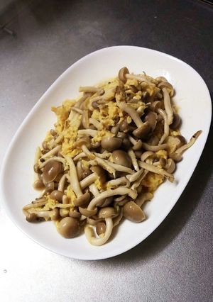 5分でスピード！簡単しめじ卵とじ焼き-レシピのメイン写真