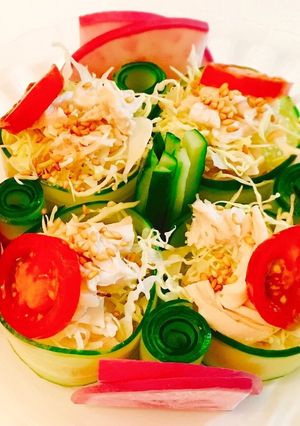 簡単♪くるくる棒々鶏風きゅうり巻き♬前菜-レシピのメイン写真