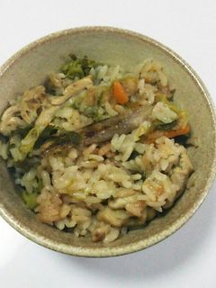 簡単☆菜の花と鶏セセリの炊き込みご飯-レシピのメイン写真
