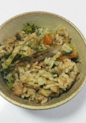 簡単☆菜の花と鶏セセリの炊き込みご飯-レシピのメイン写真