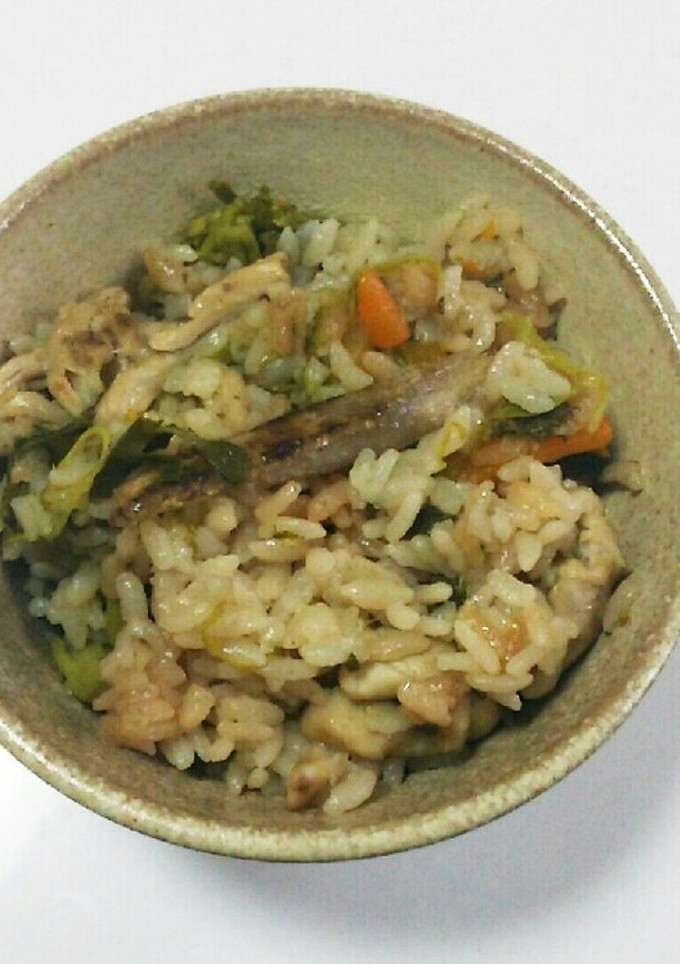 簡単☆菜の花と鶏セセリの炊き込みご飯-レシピのメイン写真