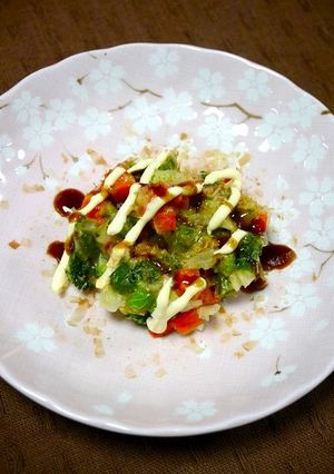 レンジで簡単！カップでお好み焼き-レシピのメイン写真