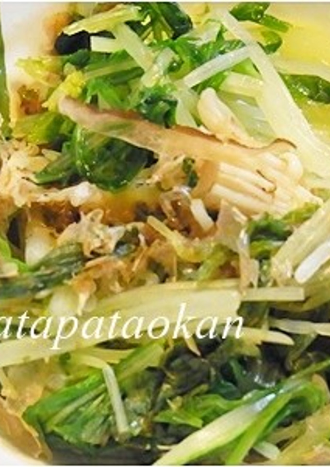 ヘルシー♪水菜とエノキのおかか和え-レシピのメイン写真
