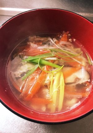 しゃぶしゃぶのあとの茹で汁で中華風スープ-レシピのメイン写真