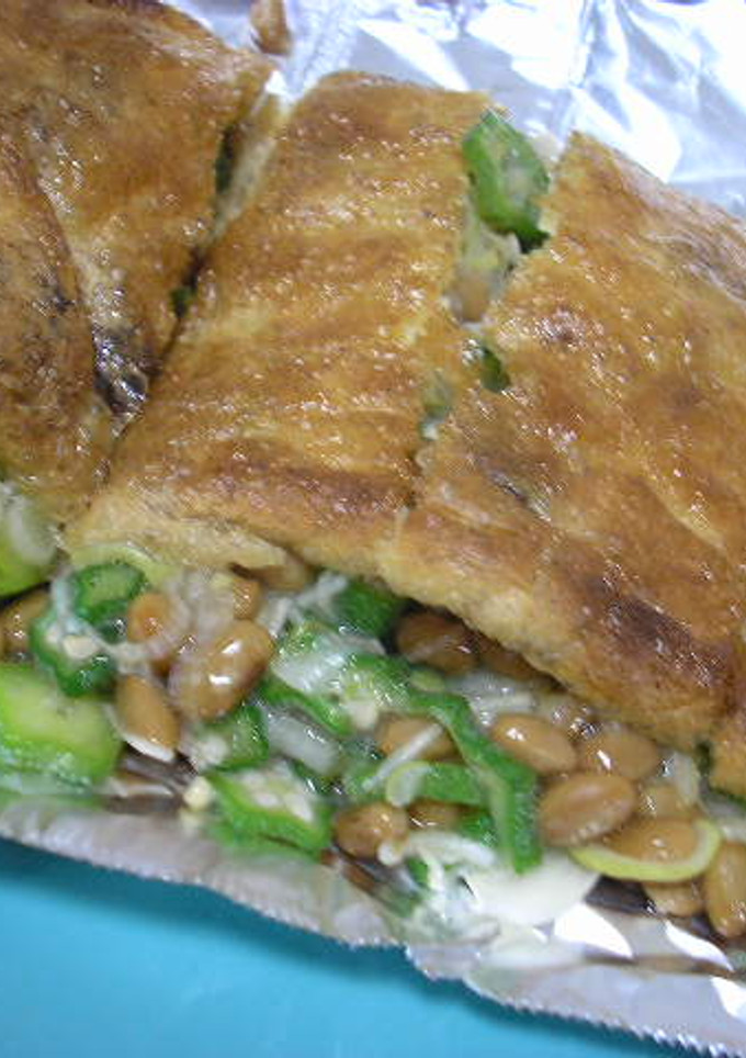 納豆とおくらのおあげ焼き♪-レシピのメイン写真