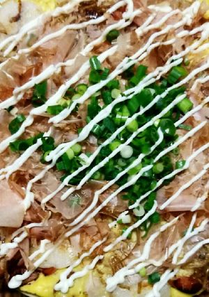鰹節沢山☆焼きそば 餅 オムレツ♡-レシピのメイン写真