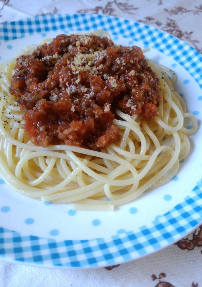 スパゲティミートソース【柏市学校給食】-レシピのメイン写真