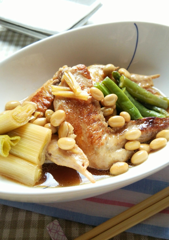 手羽先と大豆のこってり煮込み-レシピのメイン写真