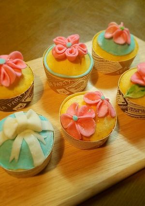 マシュマロフォンダンハート型で豪華なお花-レシピのメイン写真
