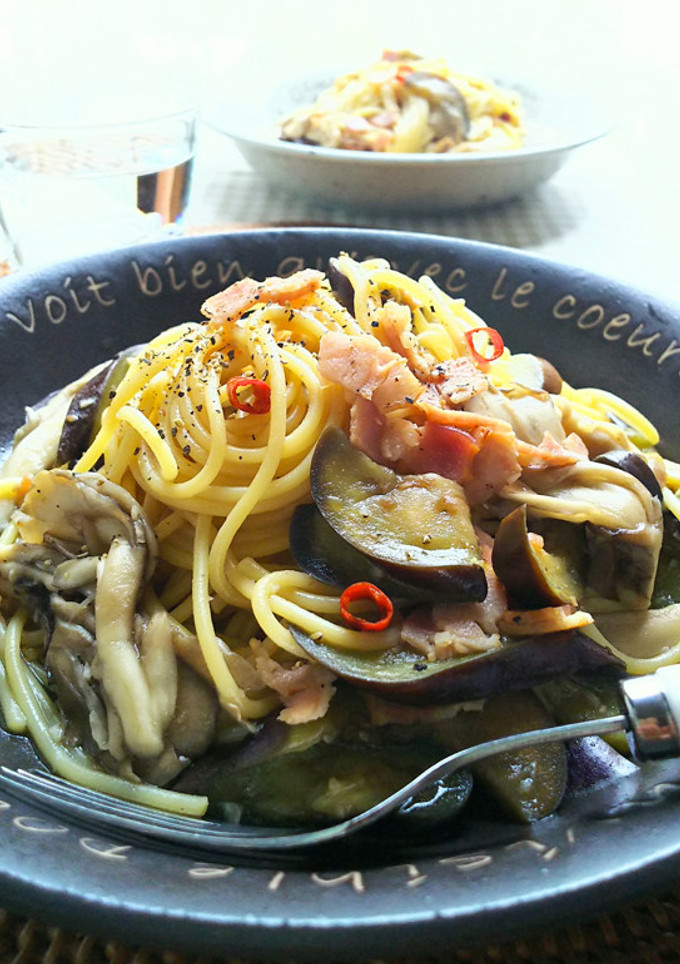 なすと舞茸の和風パスタ-レシピのメイン写真