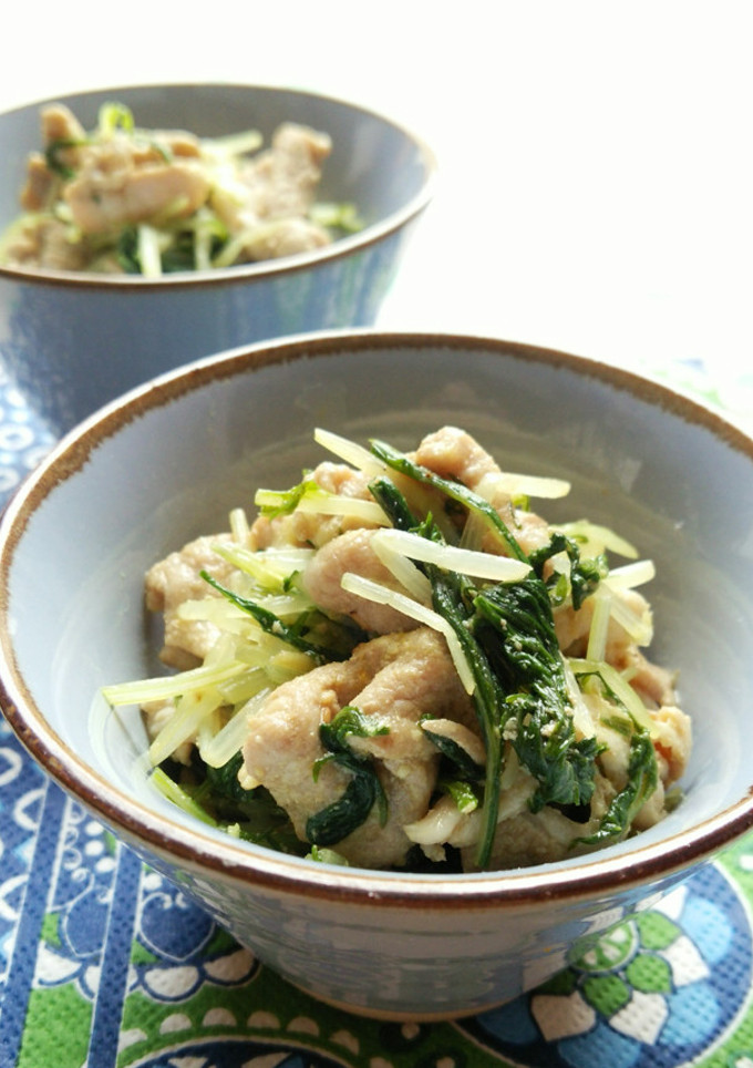 豚肉と水菜のからし和え-レシピのメイン写真