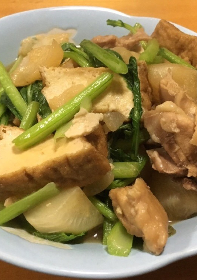 厚揚げとカブと鶏肉の炒め煮-レシピのメイン写真