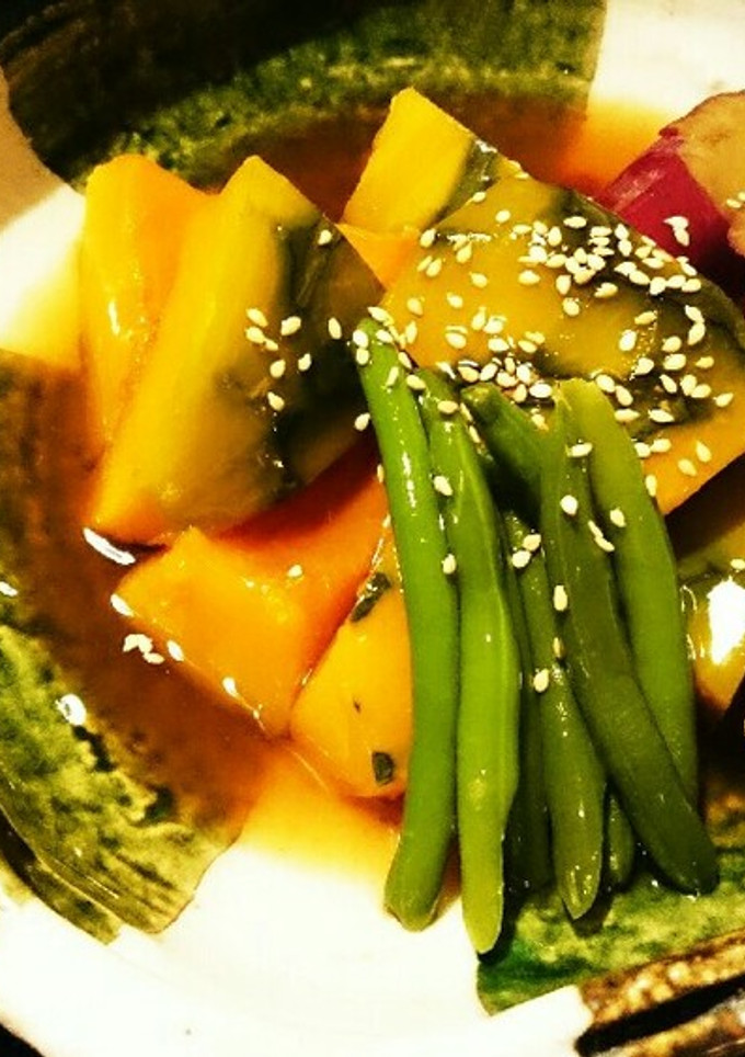つやつや☆さつまいもとかぼちゃの煮物-レシピのメイン写真