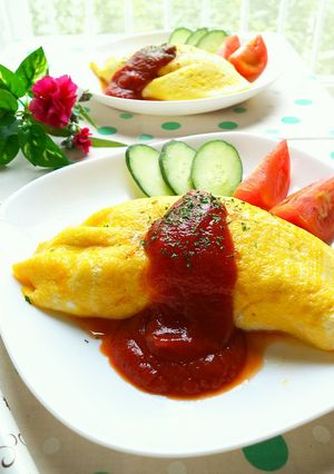 ひき肉とキャベツ入りオムレツ☆-レシピのメイン写真