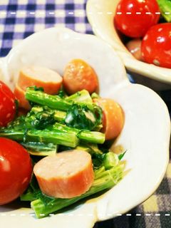 レンジだけ!大根の葉とミニトマトのサラダ-レシピのメイン写真