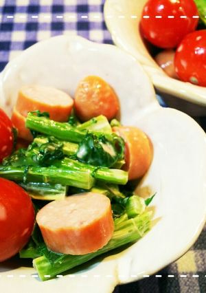 レンジだけ！大根の葉とミニトマトのサラダ-レシピのメイン写真