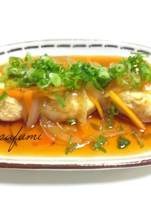 ヘルシー♪豆腐鶏団子の和風野菜あんかけ-レシピのメイン写真