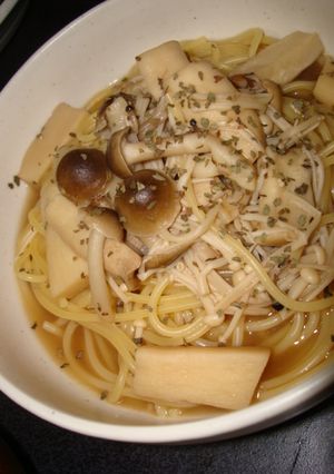 秋の味覚☆あっさりきのこのスープスパ-レシピのメイン写真