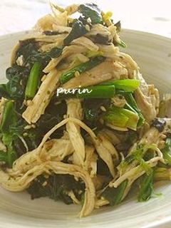 レンジで♪ほうれん草と鶏肉のナムル風-レシピのメイン写真