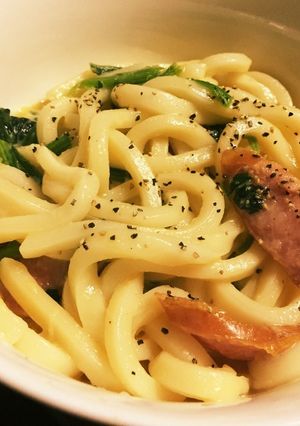 パパッと簡単♪カルボナーラ風うどん-レシピのメイン写真