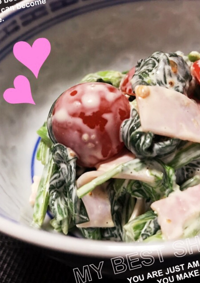 簡単♡ほうれん草とハムのマヨネーズ和え♡-レシピのメイン写真