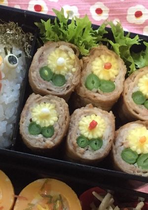 【簡単】キャラ弁 おかず たんぽぽ肉巻き-レシピのメイン写真