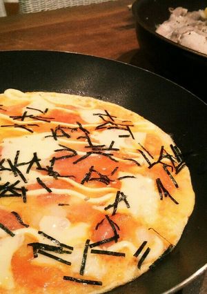 簡単！！明太チーズ餅のオープンオムレツ-レシピのメイン写真