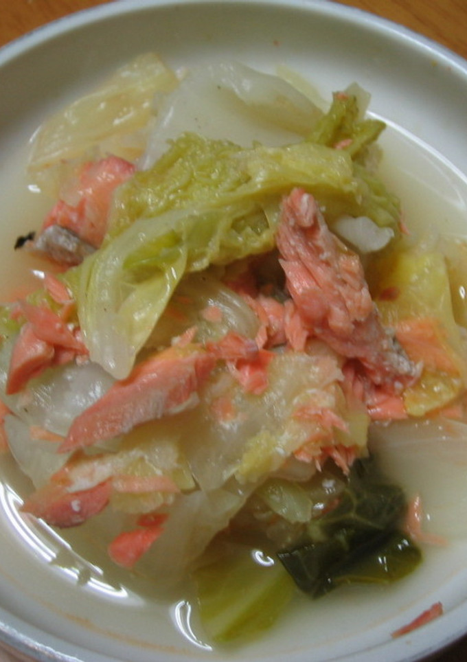 塩鮭とキャベツ、白菜の酒蒸し煮☆-レシピのメイン写真