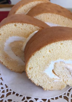 ふわぁもちロールケーキ-レシピのメイン写真