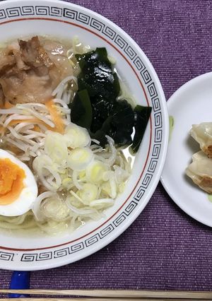 豚ばら肉で焼き豚風♪簡単塩ラーメン！-レシピのメイン写真