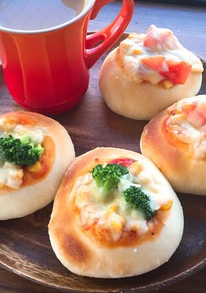 冷蔵発酵☆翌朝ふわふわピザパン♡-レシピのメイン写真