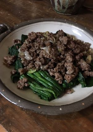 ほうれん草牛ひき肉のせ-レシピのメイン写真
