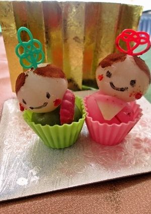桃の節句に三色団子でお雛様-レシピのメイン写真