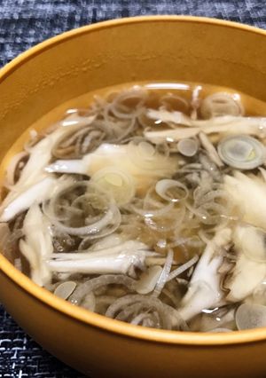 和風簡単★ねぎとまいたけの柚子胡椒の汁物-レシピのメイン写真