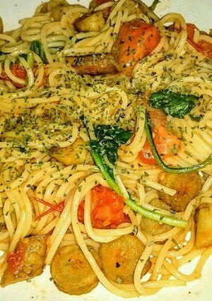 ごぼうのオイルパスタ(トマトポン酢)-レシピのメイン写真