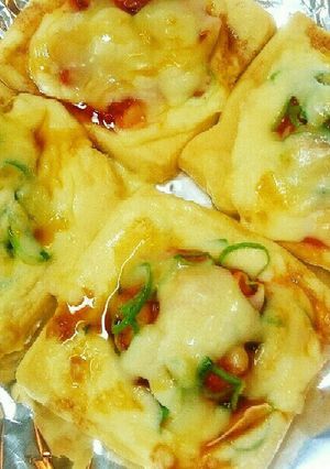 キムチーズピザ♪薄揚げでカロリーカット!-レシピのメイン写真