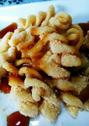 人気おやつ☆黒蜜かけマカロニあべかわ！-レシピのメイン写真