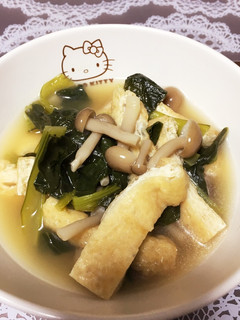 京都の味!お揚げさんと菜っ葉の炊いたん-レシピのメイン写真