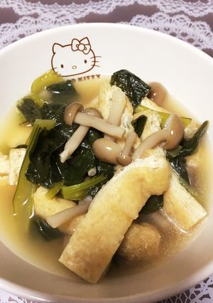 京都の味！お揚げさんと菜っ葉の炊いたん-レシピのメイン写真