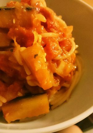 茄子ベーコンのトマトパスタ-レシピのメイン写真