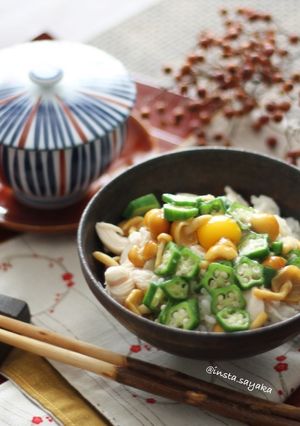 腎臓病にも 鶏ささみ月見おろしなめこ丼-レシピのメイン写真