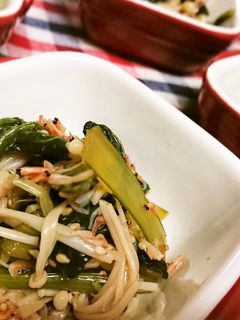 さっぱり【小松菜と干しエビのごまポン酢】-レシピのメイン写真