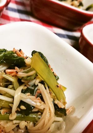 さっぱり【小松菜と干しエビのごまポン酢】-レシピのメイン写真