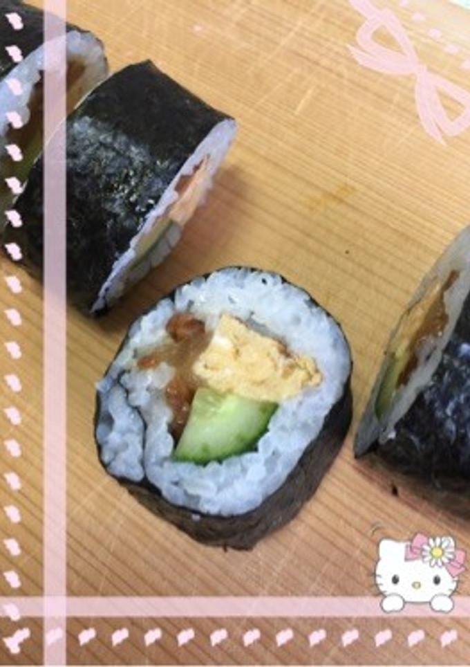巻き簾なしで海苔巻き〜(o˘◡˘o)♡-レシピのメイン写真