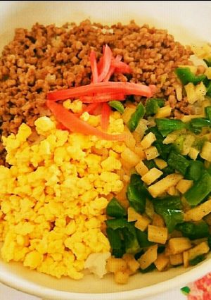 食感が楽しい三色丼♥-レシピのメイン写真