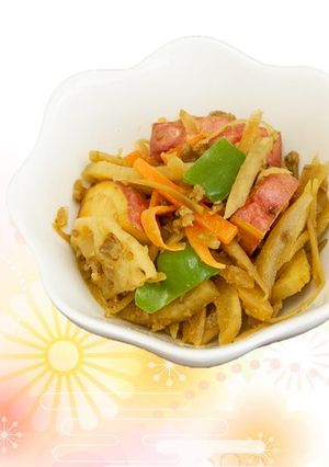 福ふく野菜の牛そぼろがらめ【学校給食】-レシピのメイン写真