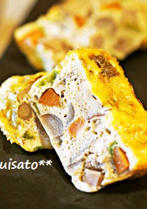 筑前煮リメイク・型焼きオムレツ-レシピのメイン写真